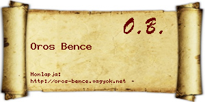 Oros Bence névjegykártya