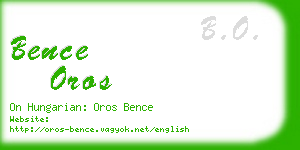 bence oros business card
